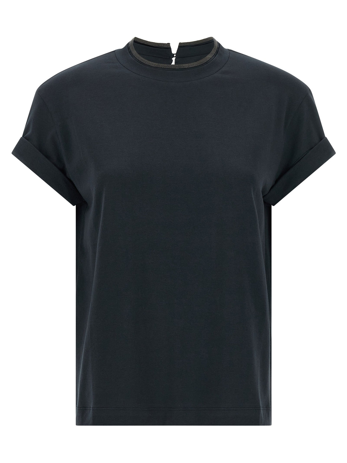 Brunello Cucinelli - 'Shiny Collar' T-shirt
