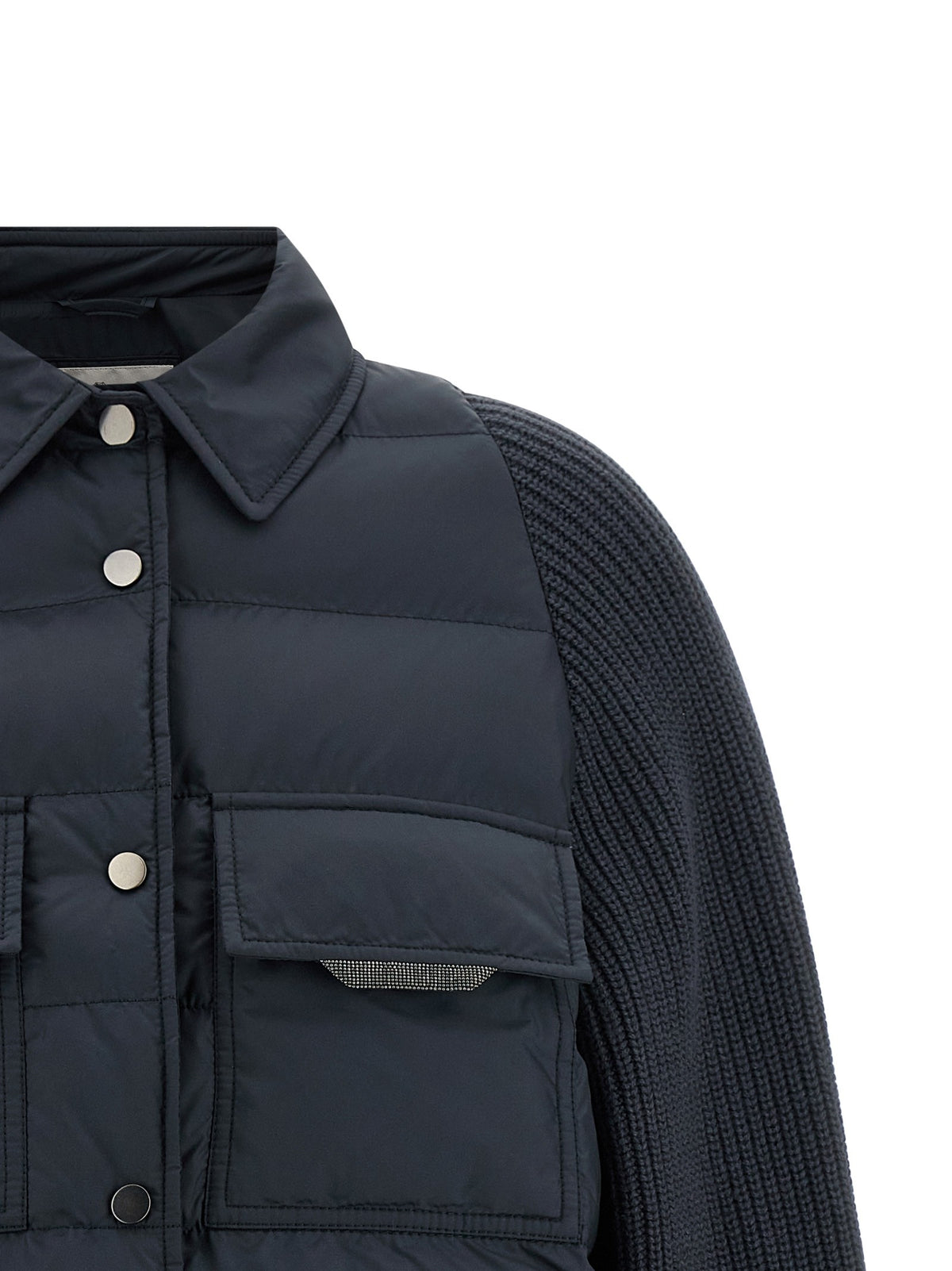 Brunello Cucinelli - 'Shiny Flap Detail' down jacket
