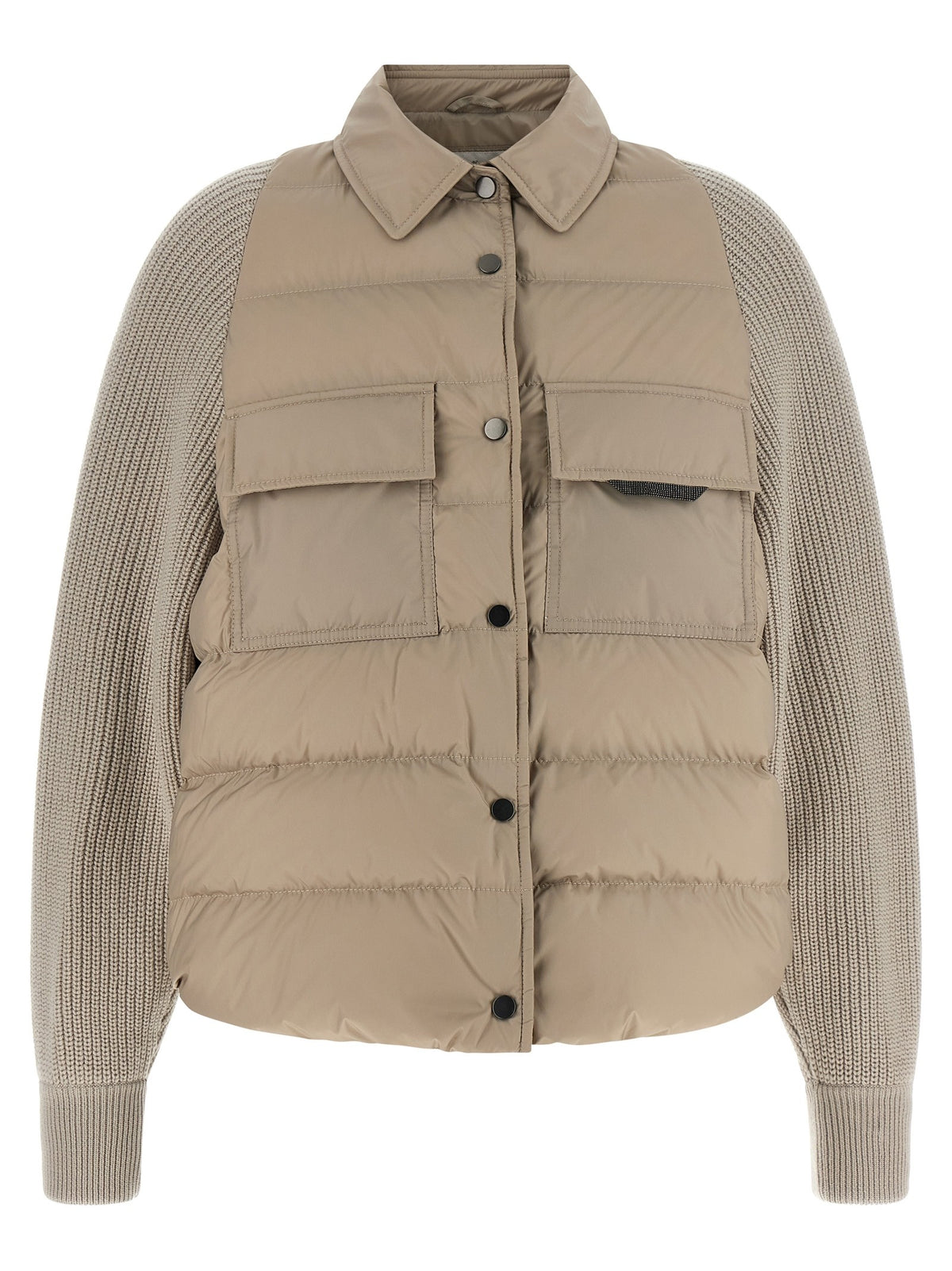 Brunello Cucinelli - 'Shiny Flap Detail' down jacket