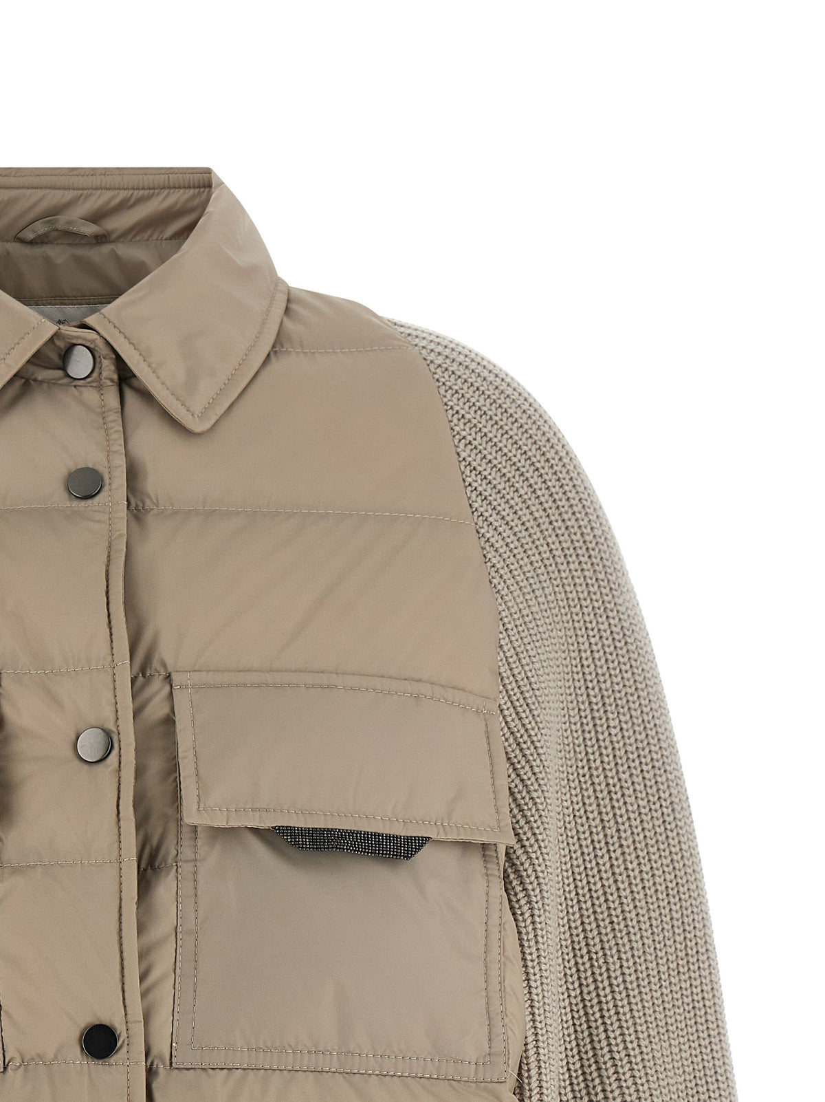 Brunello Cucinelli - 'Shiny Flap Detail' down jacket