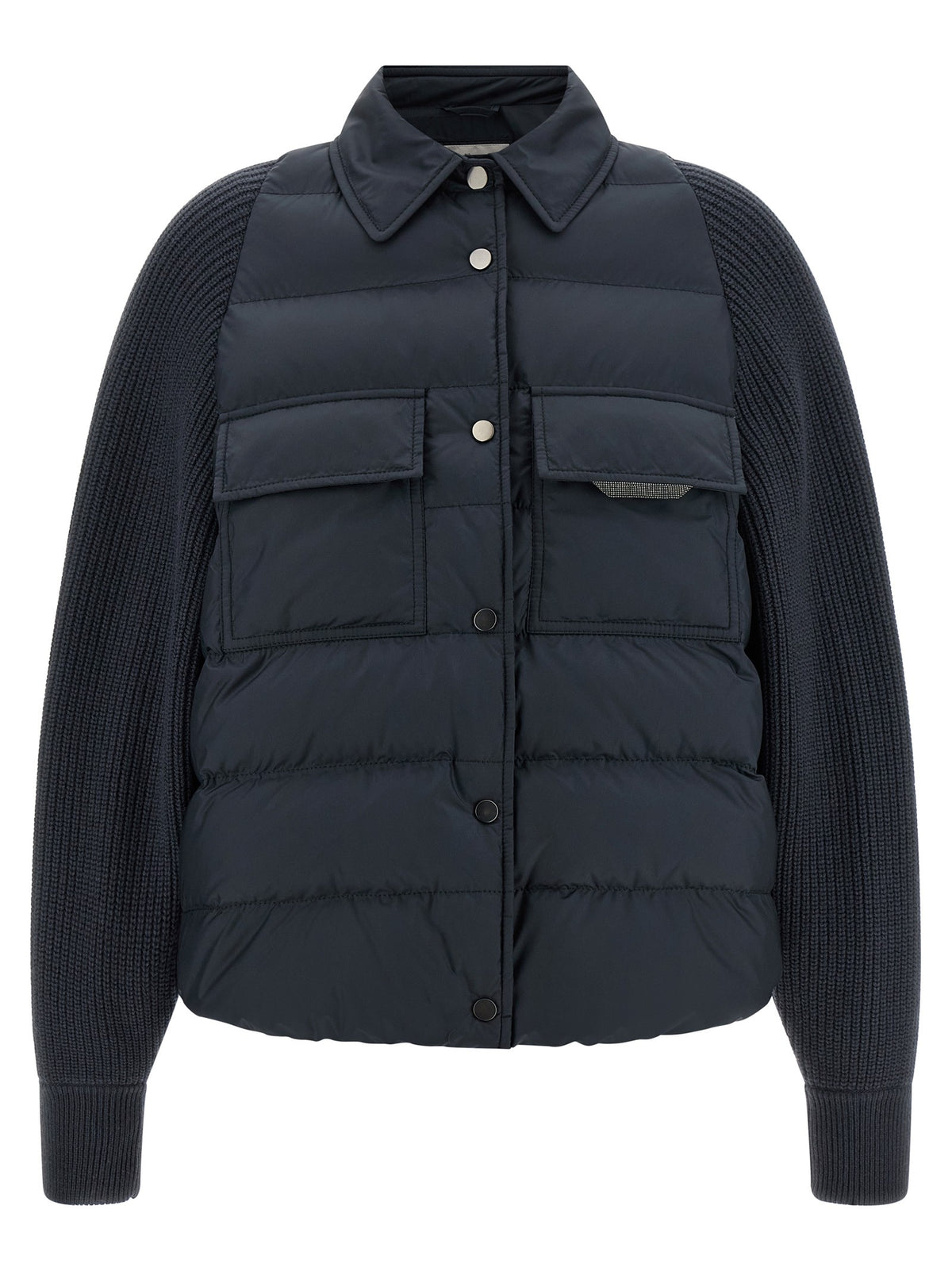 Brunello Cucinelli - 'Shiny Flap Detail' down jacket