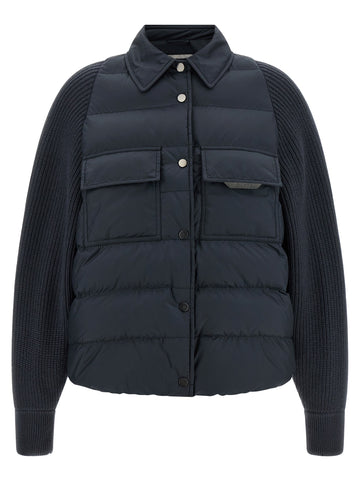 Brunello Cucinelli - 'Shiny Flap Detail' down jacket