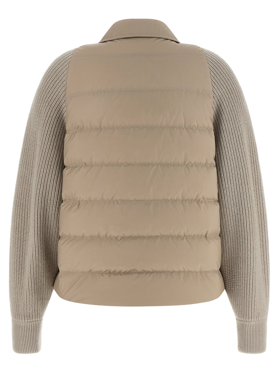 Brunello Cucinelli - 'Shiny Flap Detail' down jacket beige