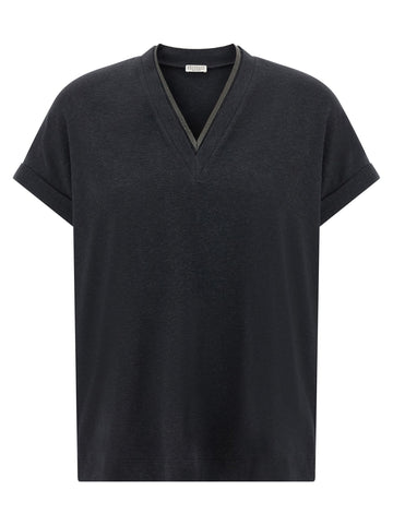 Brunello Cucinelli - 'Shiny Trims' T-shirt