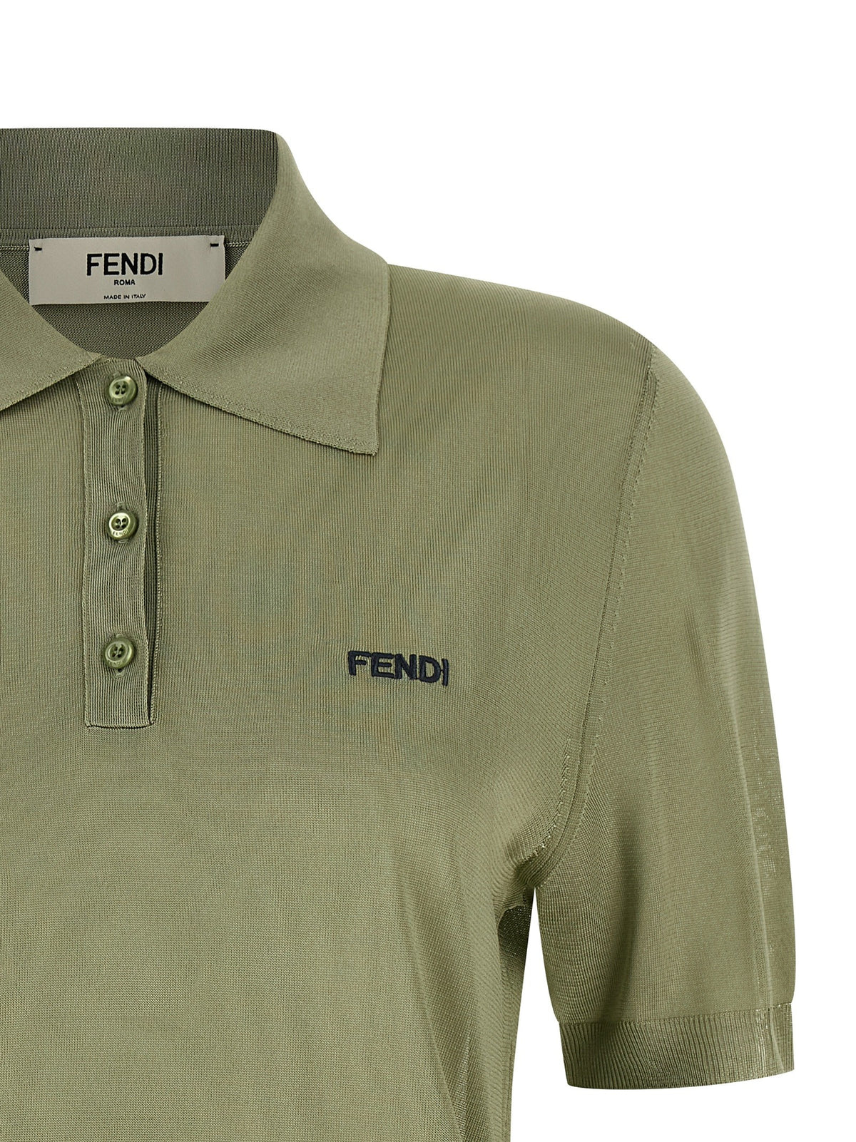 Fendi - Shiny viscose polo shirt