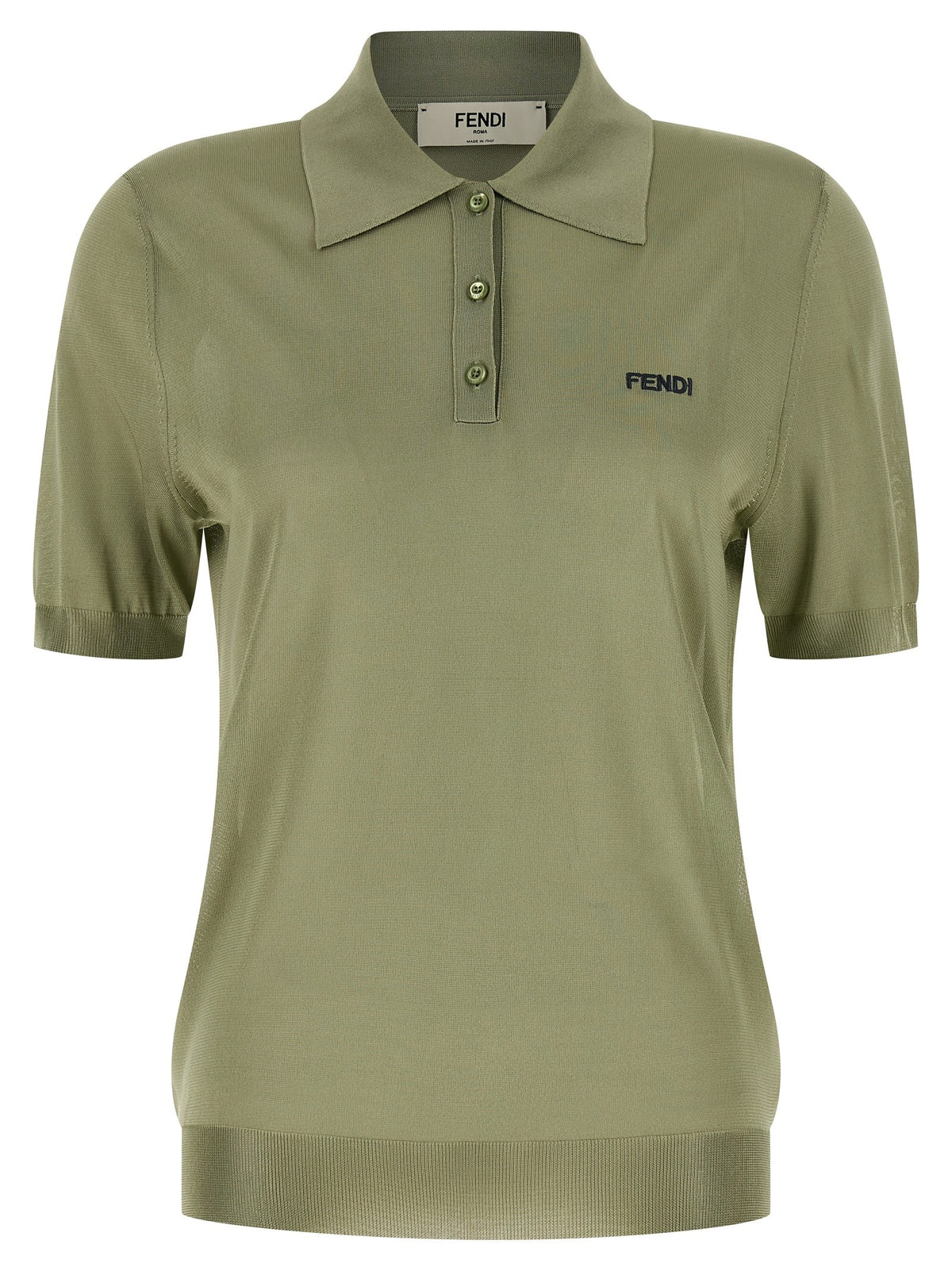 Fendi - Shiny viscose polo shirt