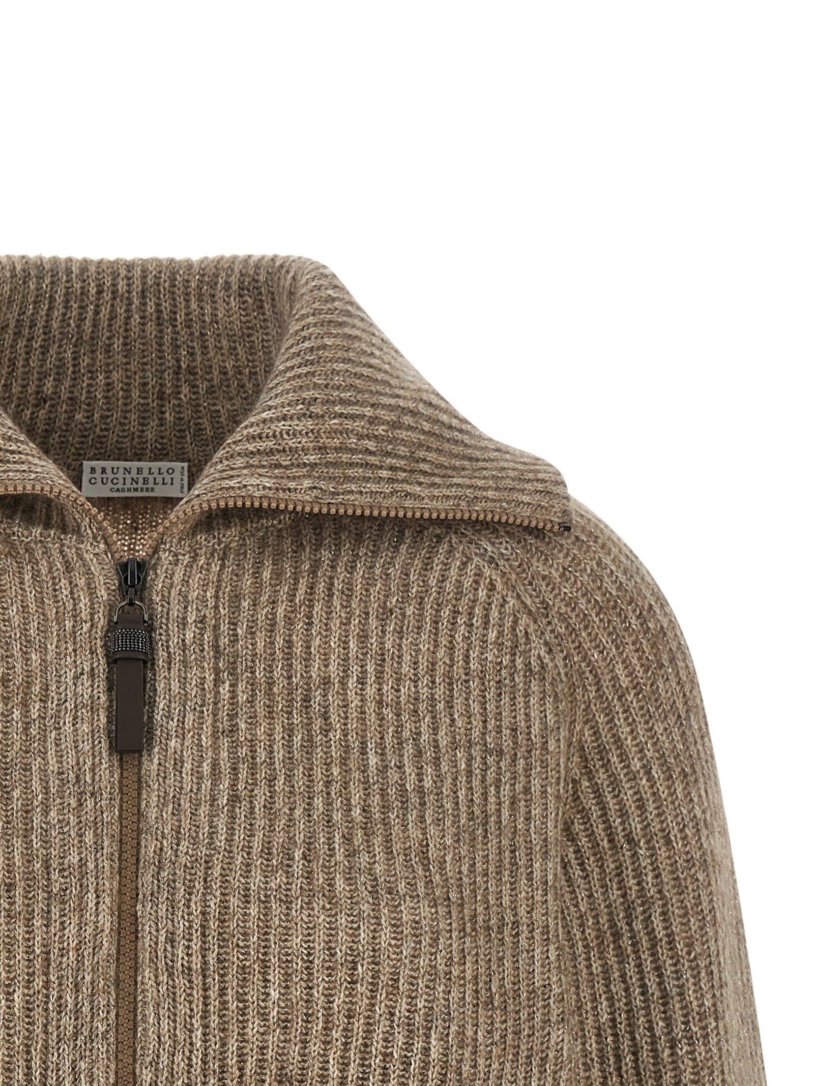 Brunello Cucinelli - 'Shiny Zipper Pull' cardigan