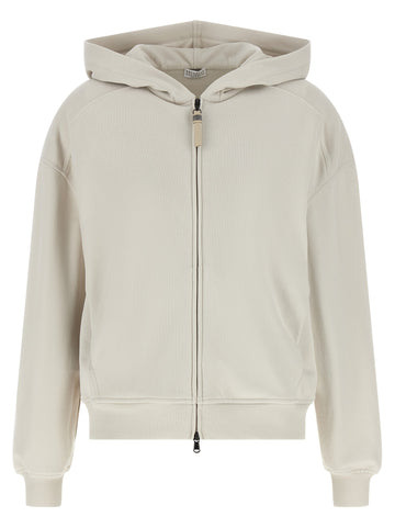 Brunello Cucinelli - 'Shiny Zipper Pull' hoodie