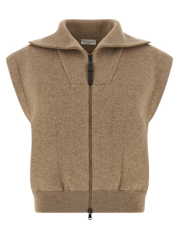 Brunello Cucinelli - 'Shiny Zipper Pull' vest