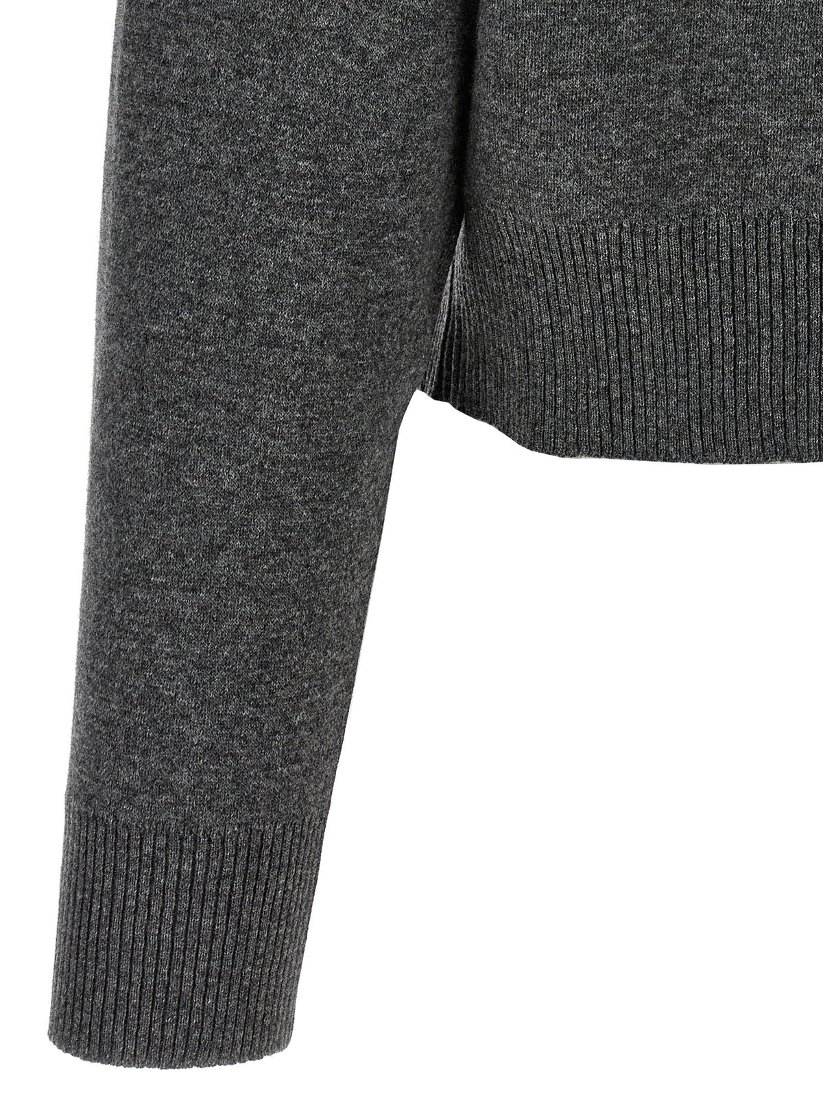 Brunello Cucinelli - 'Shiny Zipper Pull' Wool cardigan