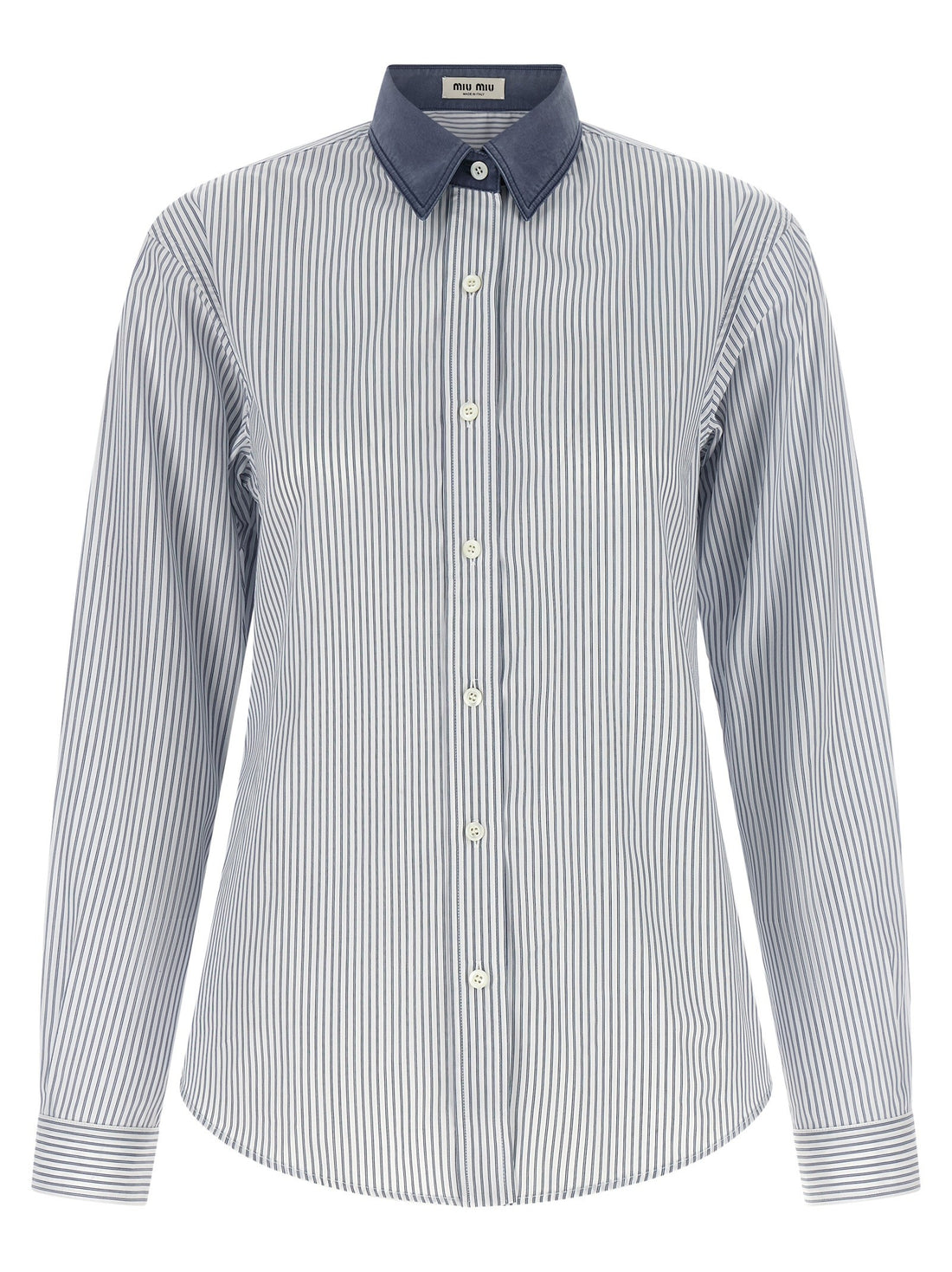 Miu Miu - Shirt with contrast collar MULTICOLOR