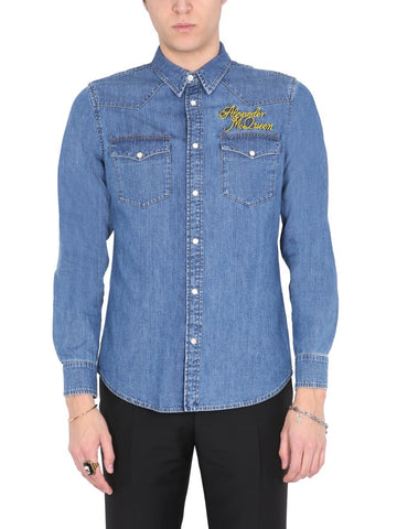 Alexander Mcqueen - SHIRT WITH EMBROIDERED LOGO shirt-with-embroidered-logo