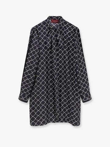 Short silk twill dress