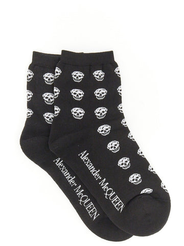 Alexander Mcqueen Alexander McQueen Short Skull Socks – Black