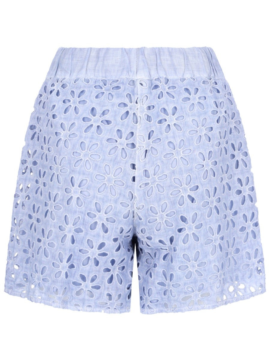 120% LINO - SHORTS CON MOTIVO TRAFORATO