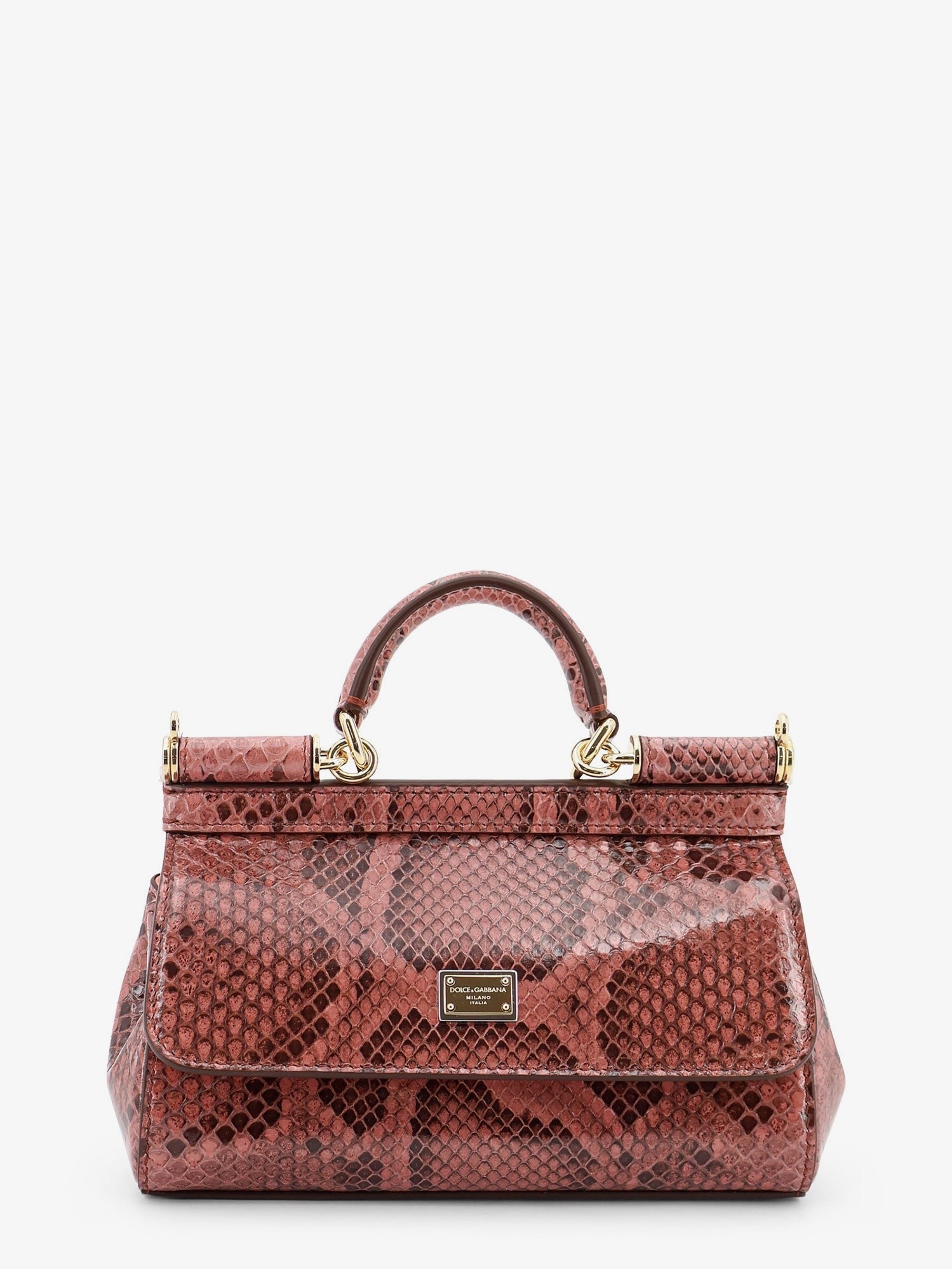 Dolce & Gabbana Sicily shiny python mini handbag