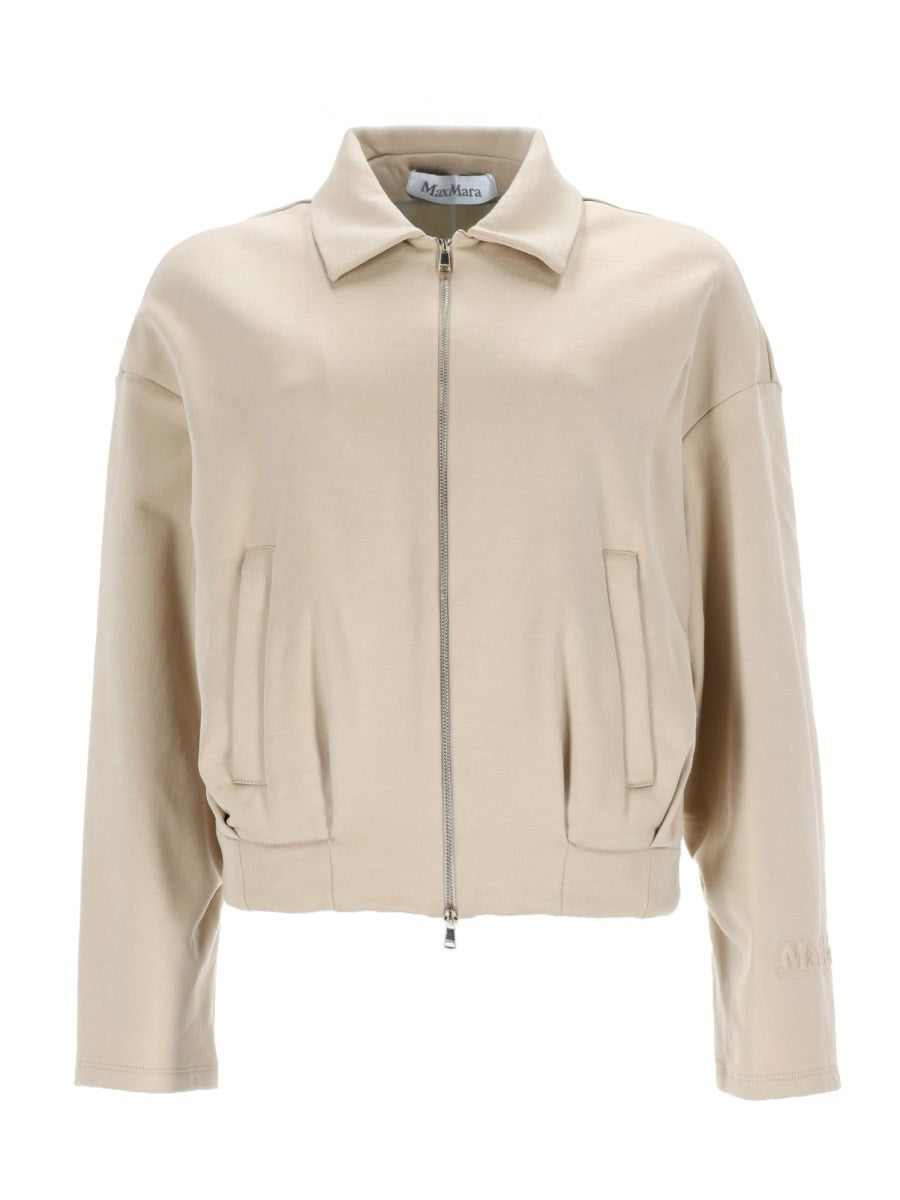 Max Mara SILK AND COTTON CROP SWEATSHIRT
