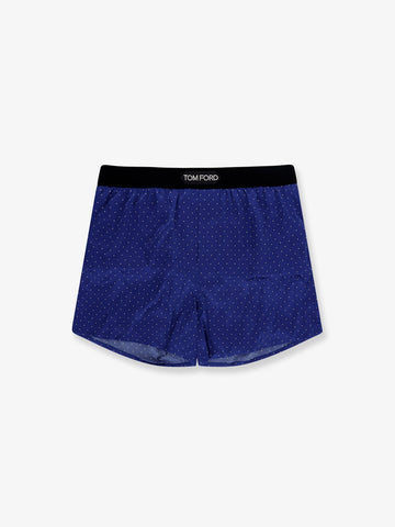 TOM FORD - Silk blend boxer ROYAL BLUE WHITE S