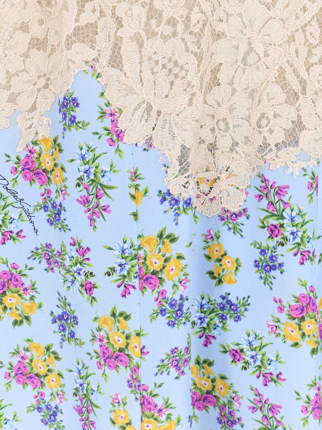 Dolce & Gabbana - Silk blend dress with a Mazzolini di fiori print