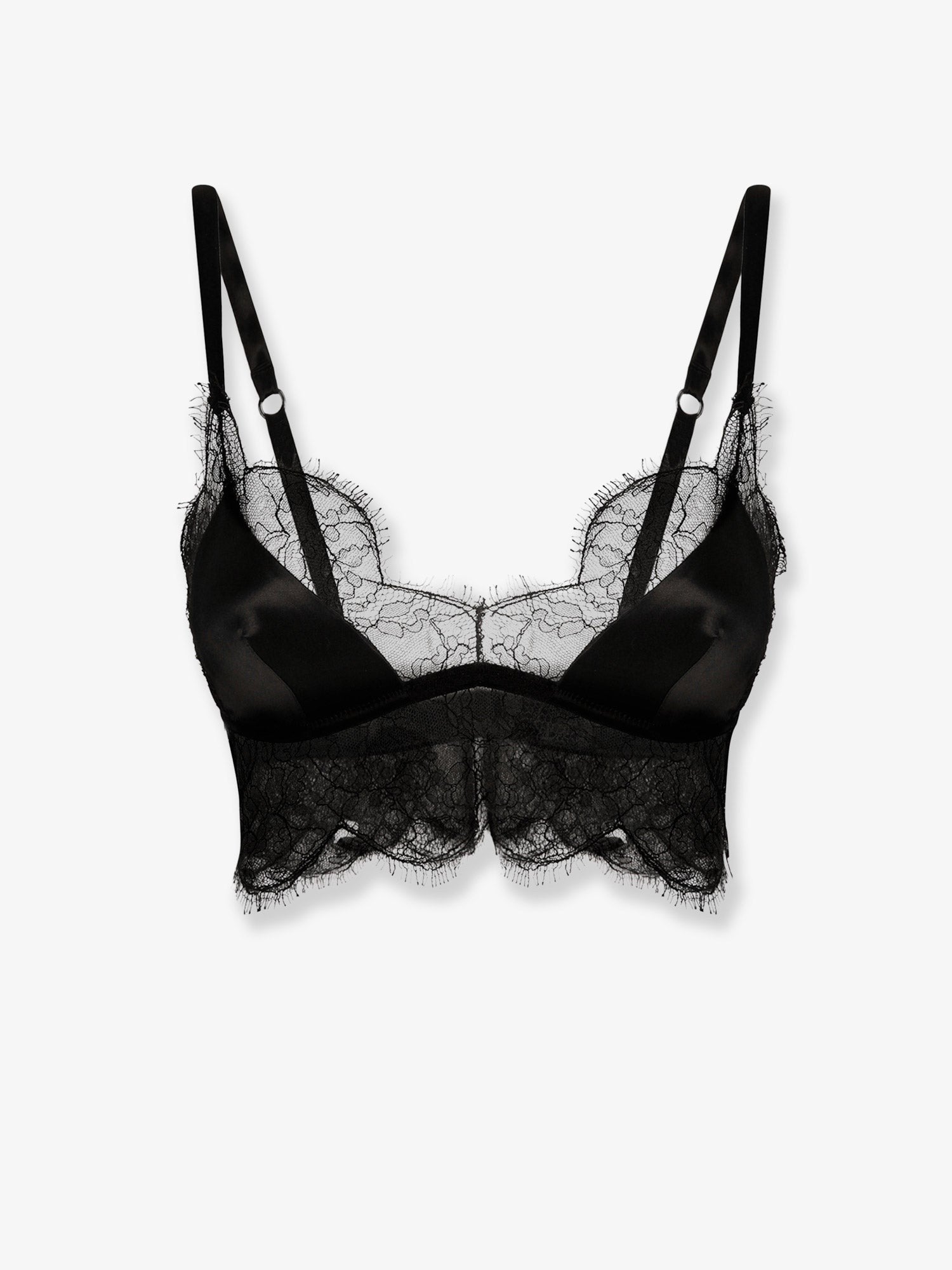 Silk bra with lace inserts