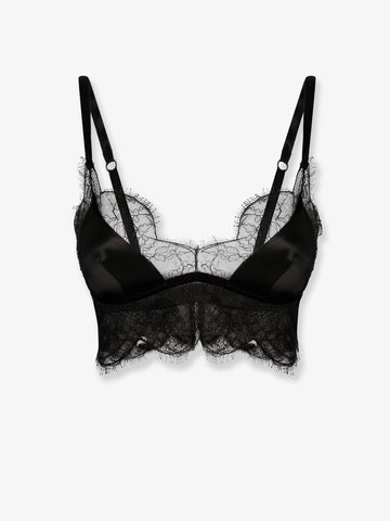 Silk bra with lace inserts