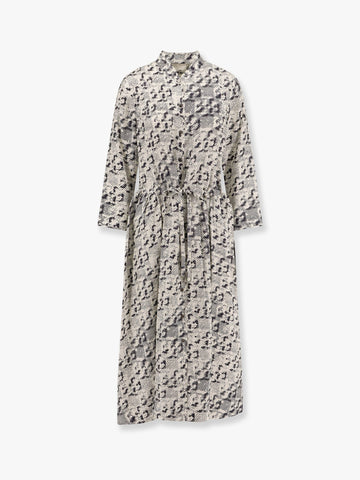 Tory Burch Tory Burch - Silk dress with pixelated logo print