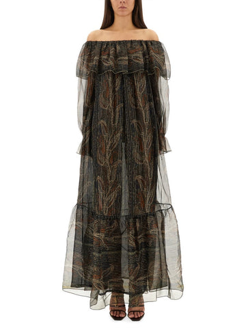 SILK LUREX CREPONNE DRESS