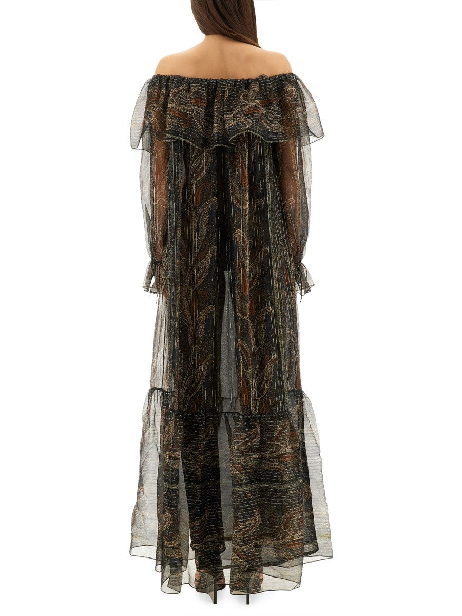 SILK LUREX CREPONNE DRESS