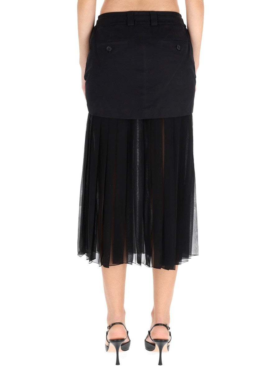 SILK MIDI SKIRT