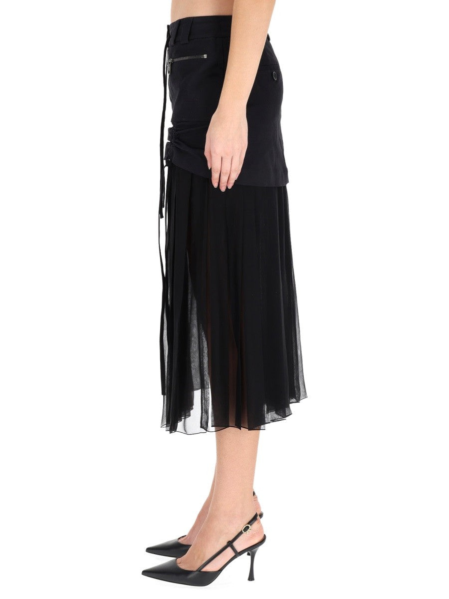 SILK MIDI SKIRT