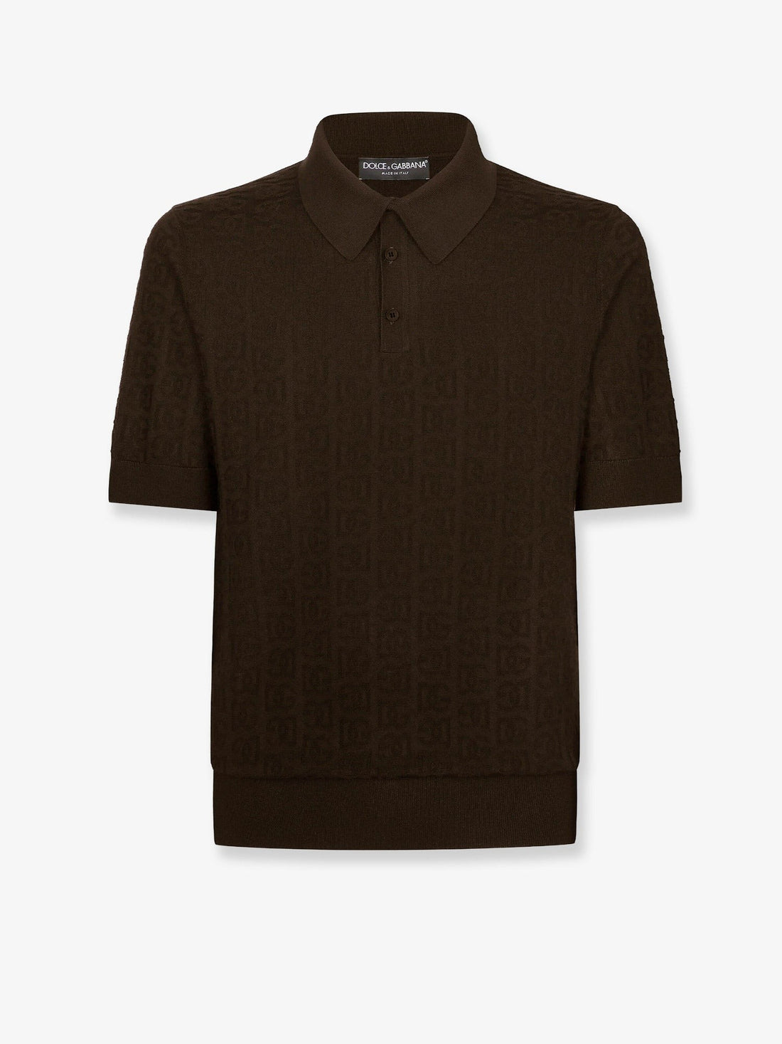 Dolce & Gabbana Silk polo shirt with all-over DG embroidery