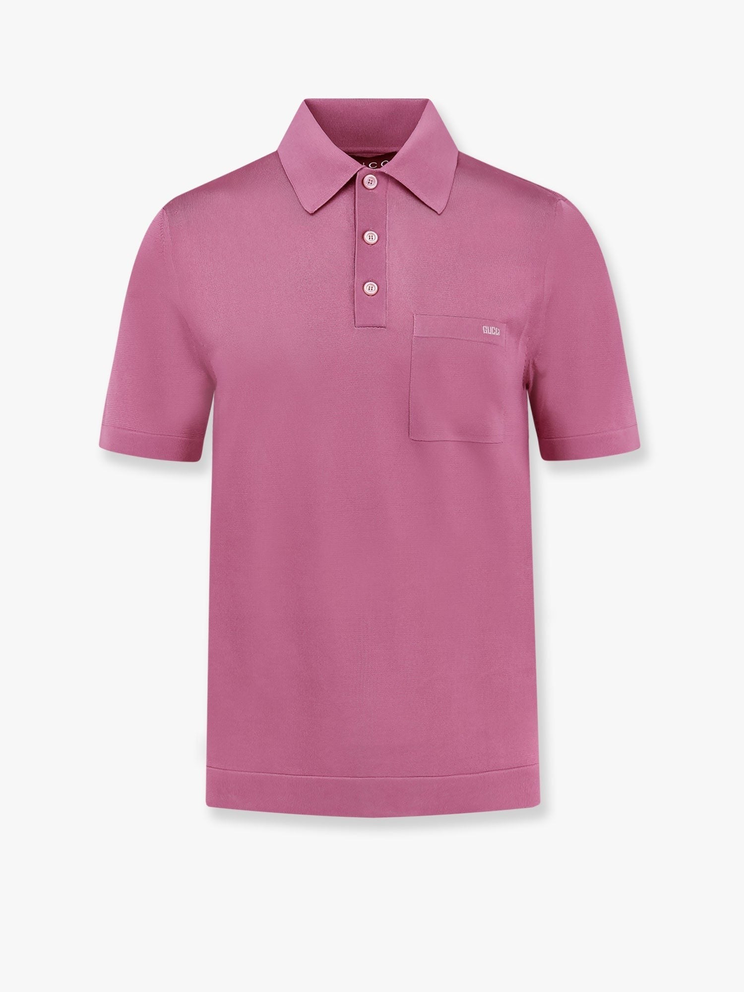 Silk polo shirt with lateral intarsia