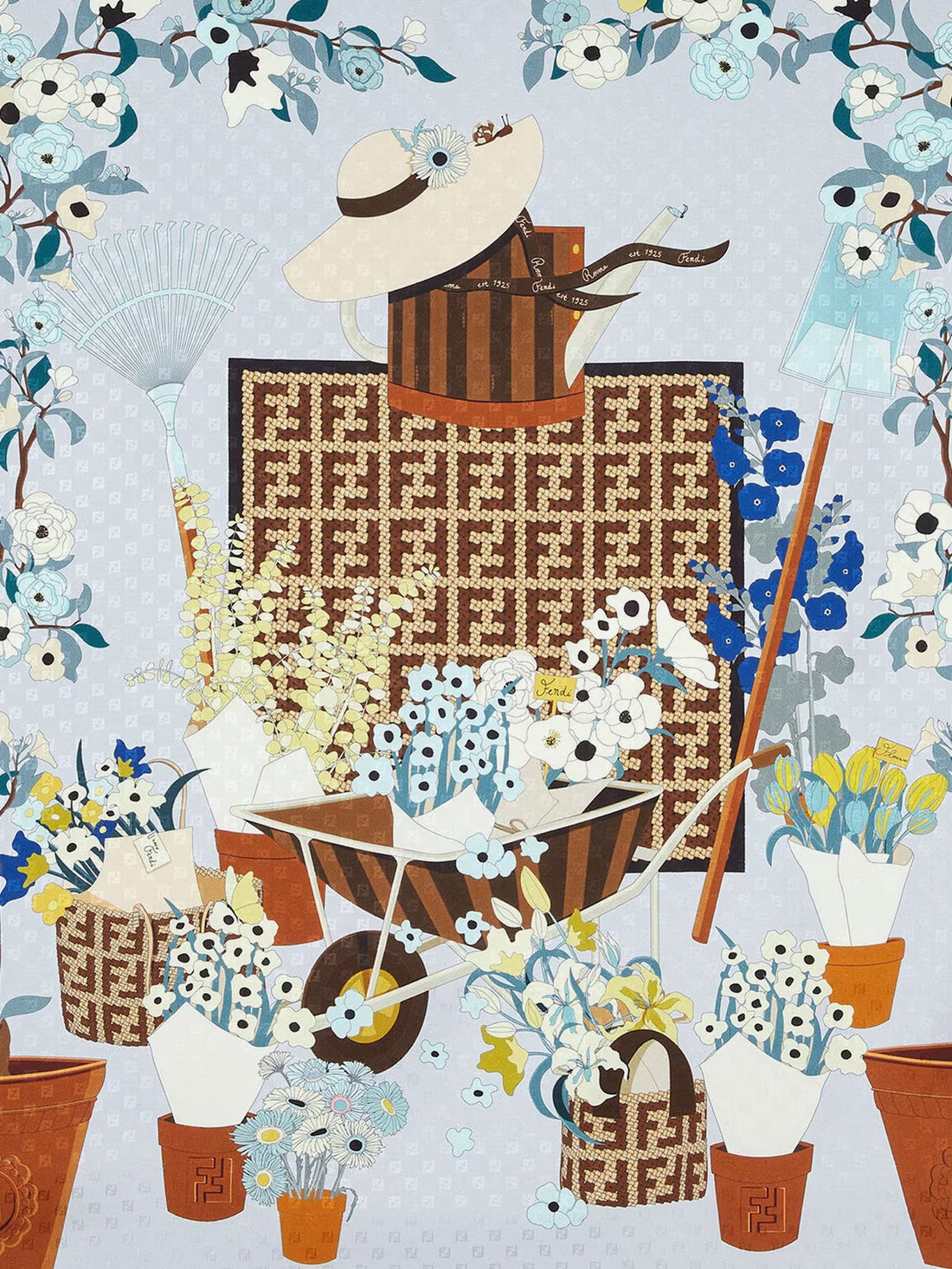 Fendi - Silk scarf with Gardening print silk-scarf-with-gardening-print_fc5ea30b-703f-4baf-ba2f-f985dcfdab5b