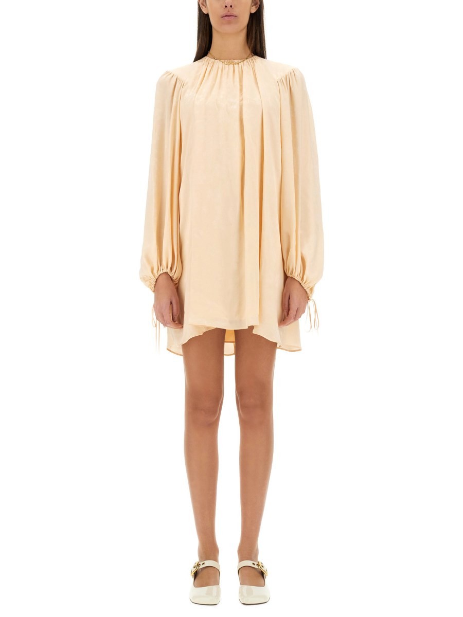 CHLOÉ CHLOÉ - SILK SHIRRED MINI DRESS