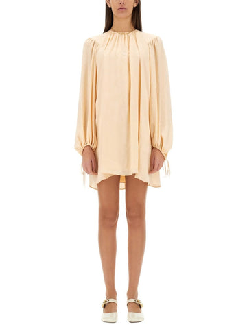 CHLOÉ CHLOÉ - SILK SHIRRED MINI DRESS