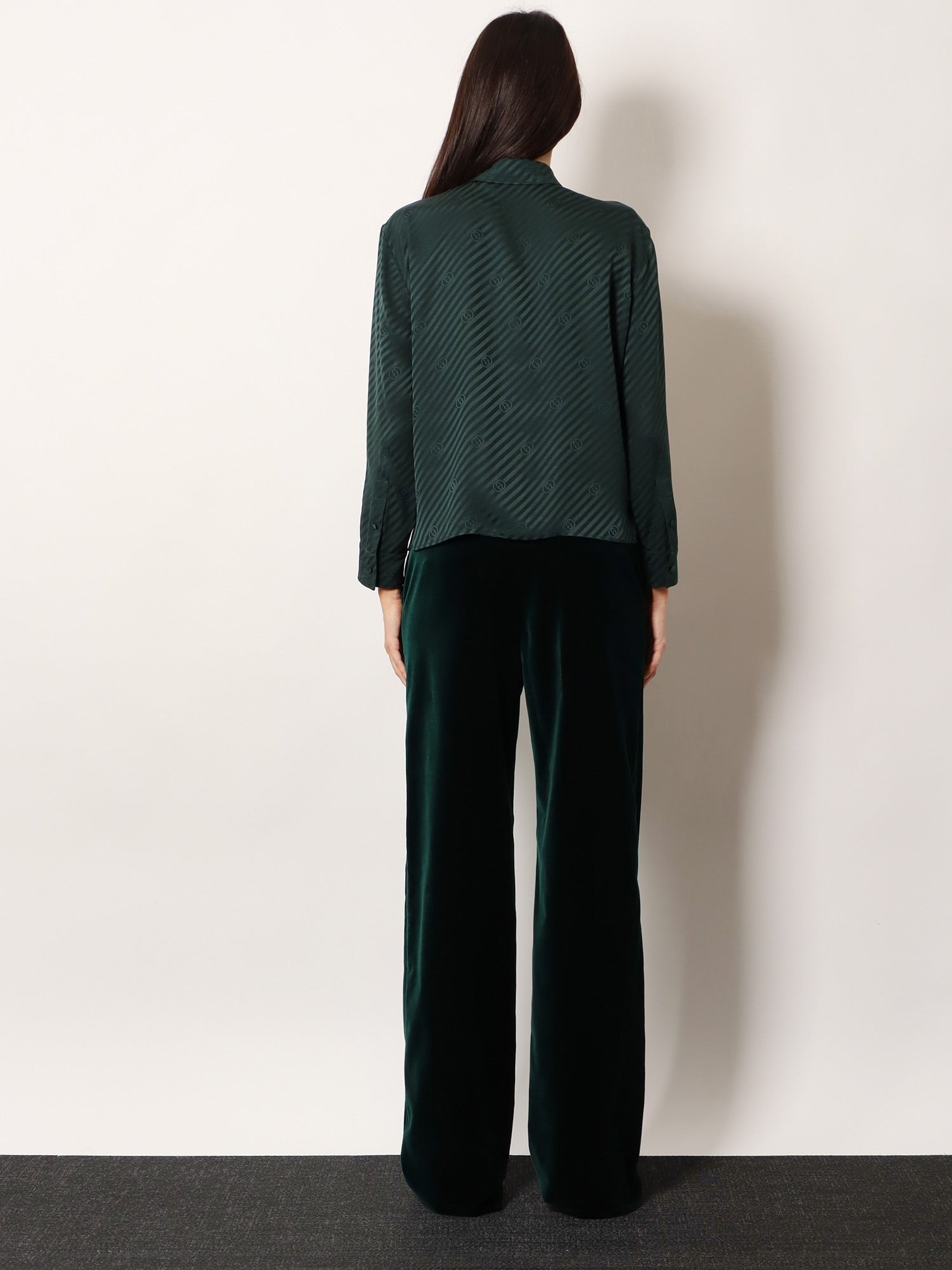 Silk shirt with diagonal motif