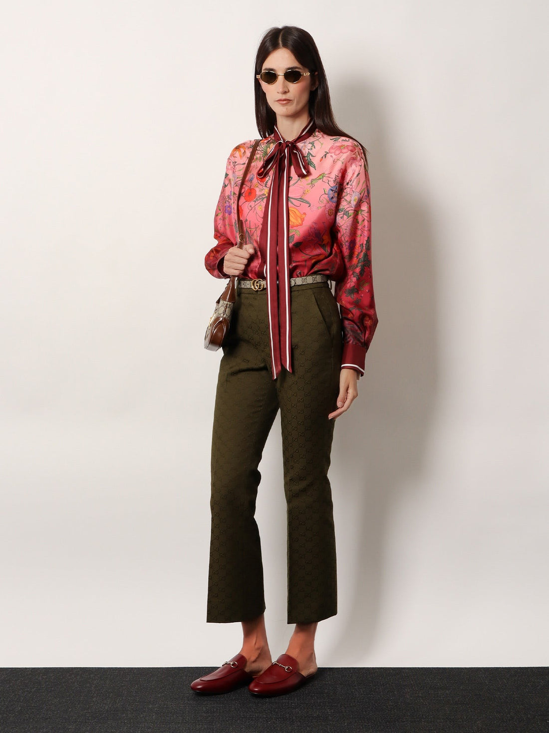 Silk shirt with Gucci Flora print