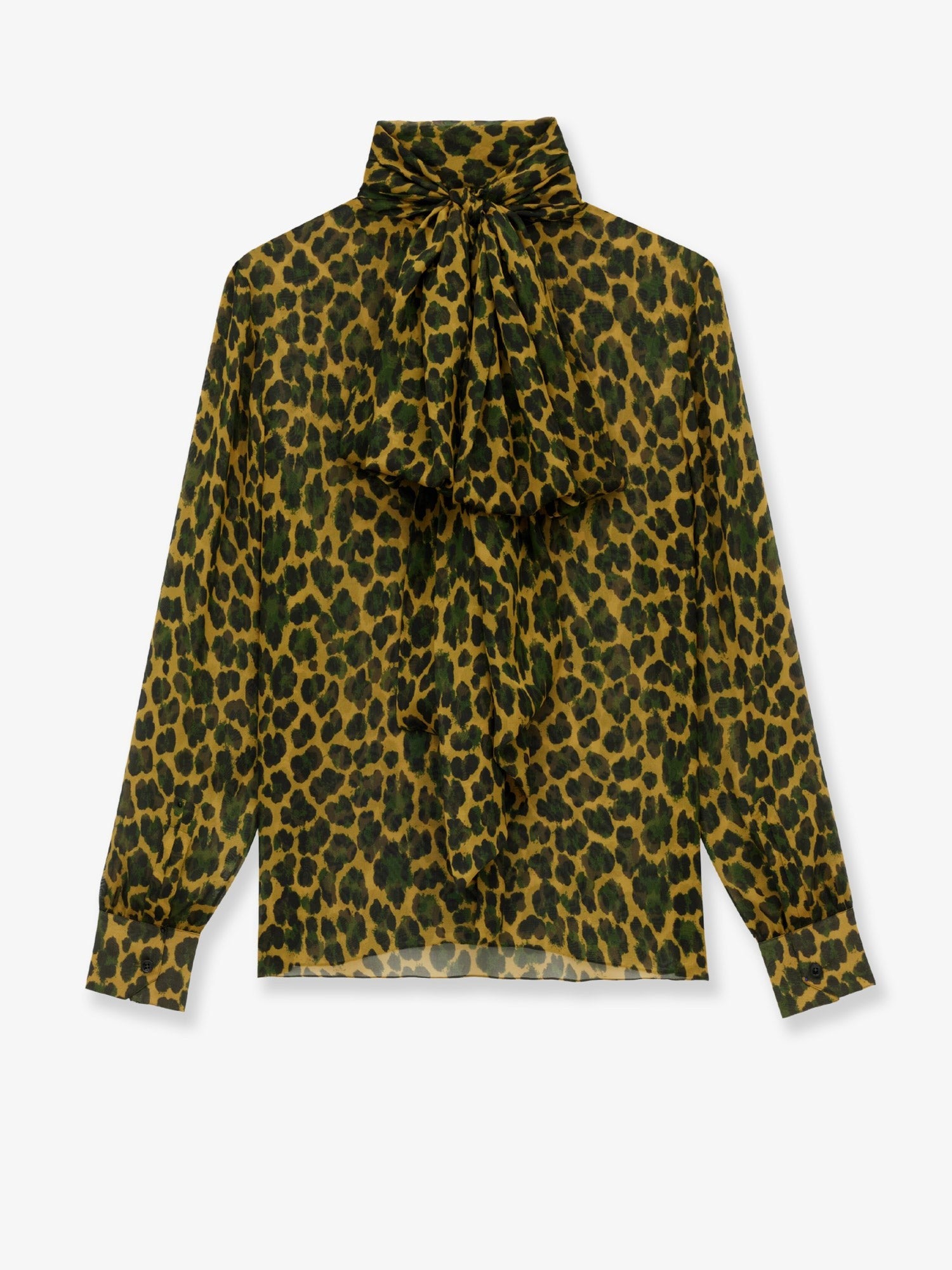 Silk shirt with lavallière neckline