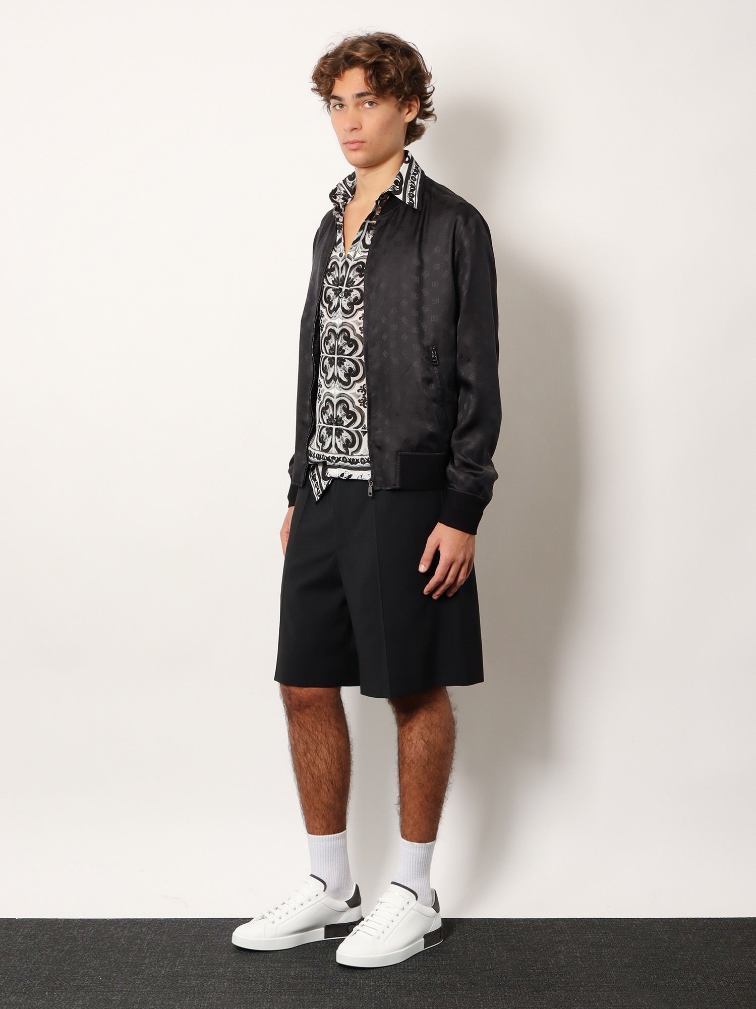 Silk shirt with Maiolica print