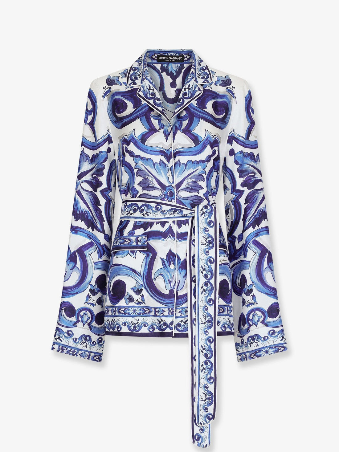 Dolce & Gabbana Silk shirt with Maiolica print