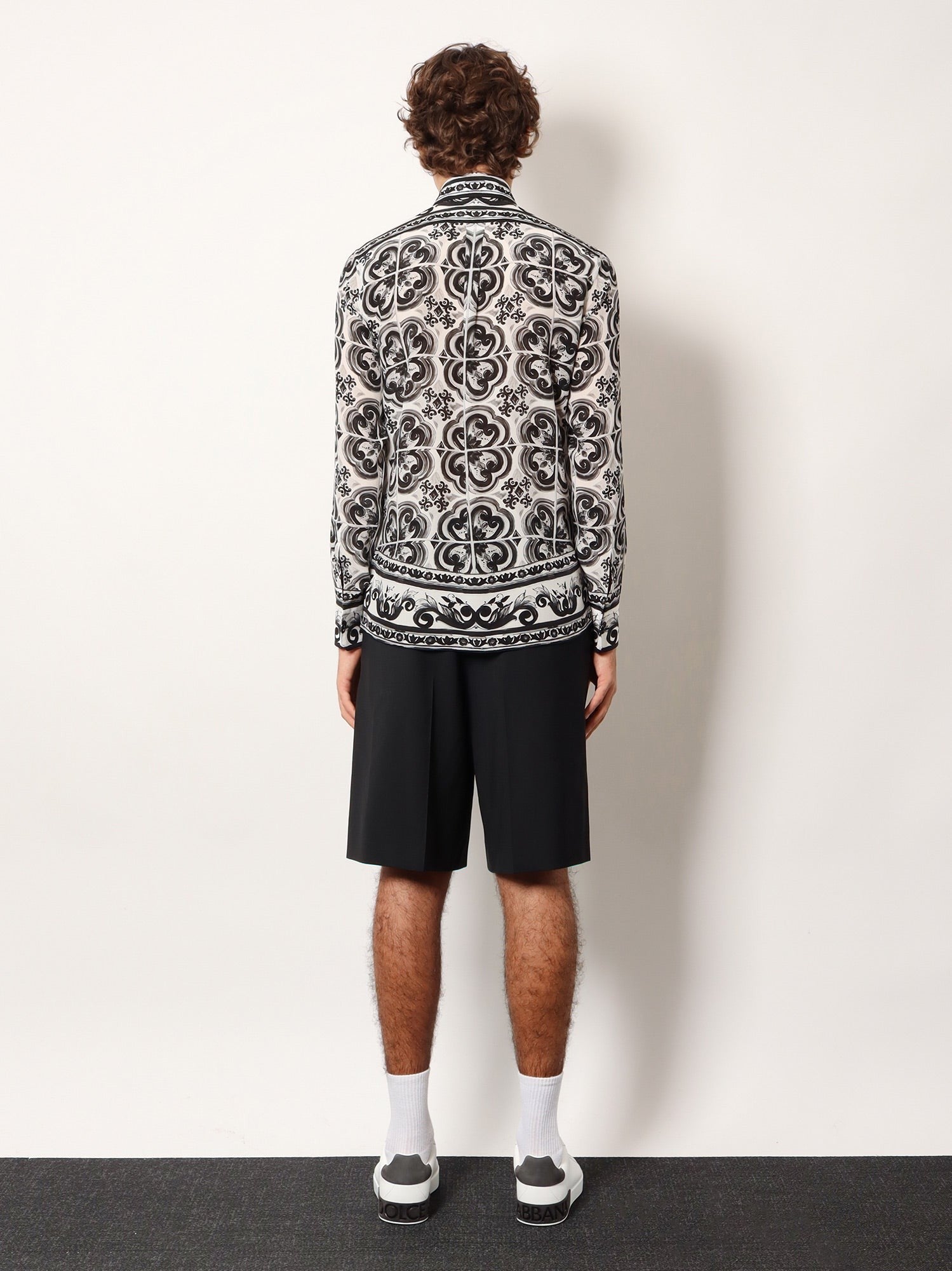 Silk shirt with Maiolica print