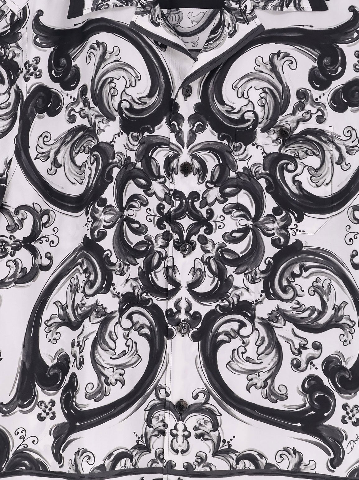 Silk shirt with Maiolica print