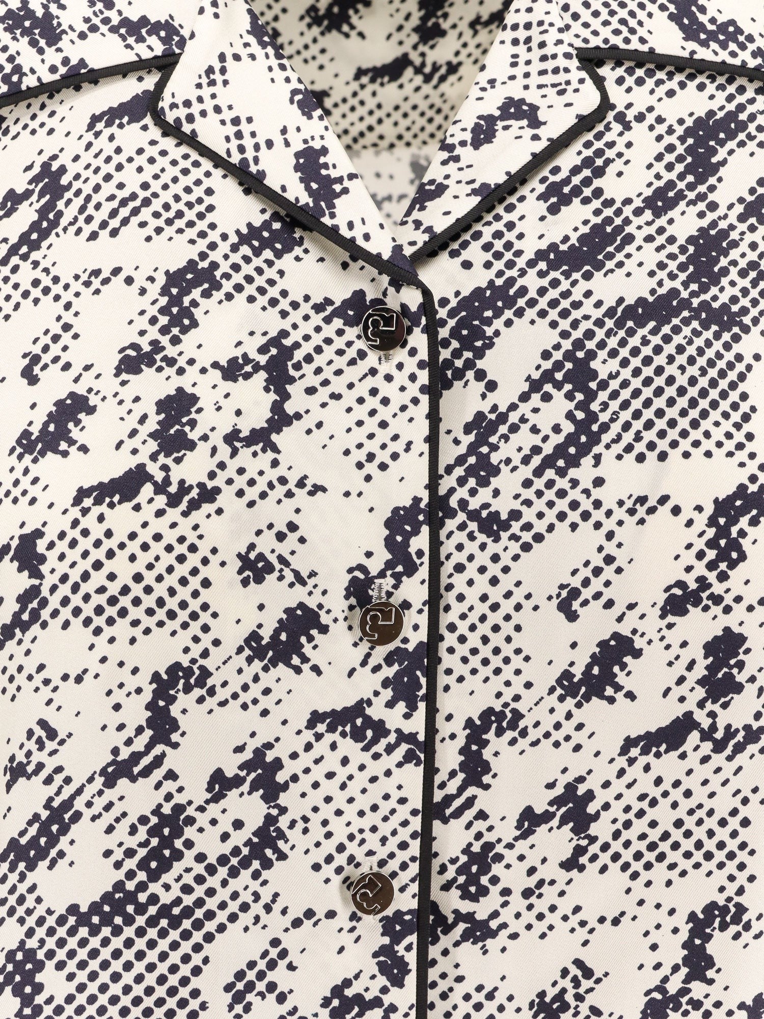 Silk shirt with pixelated logo print