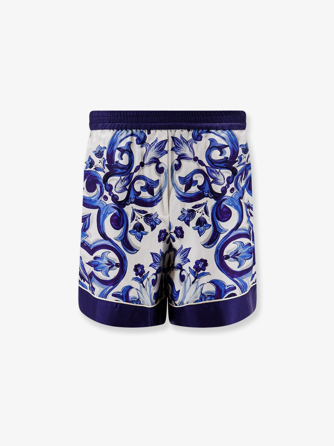 Dolce & Gabbana Silk shorts with Maiolica print