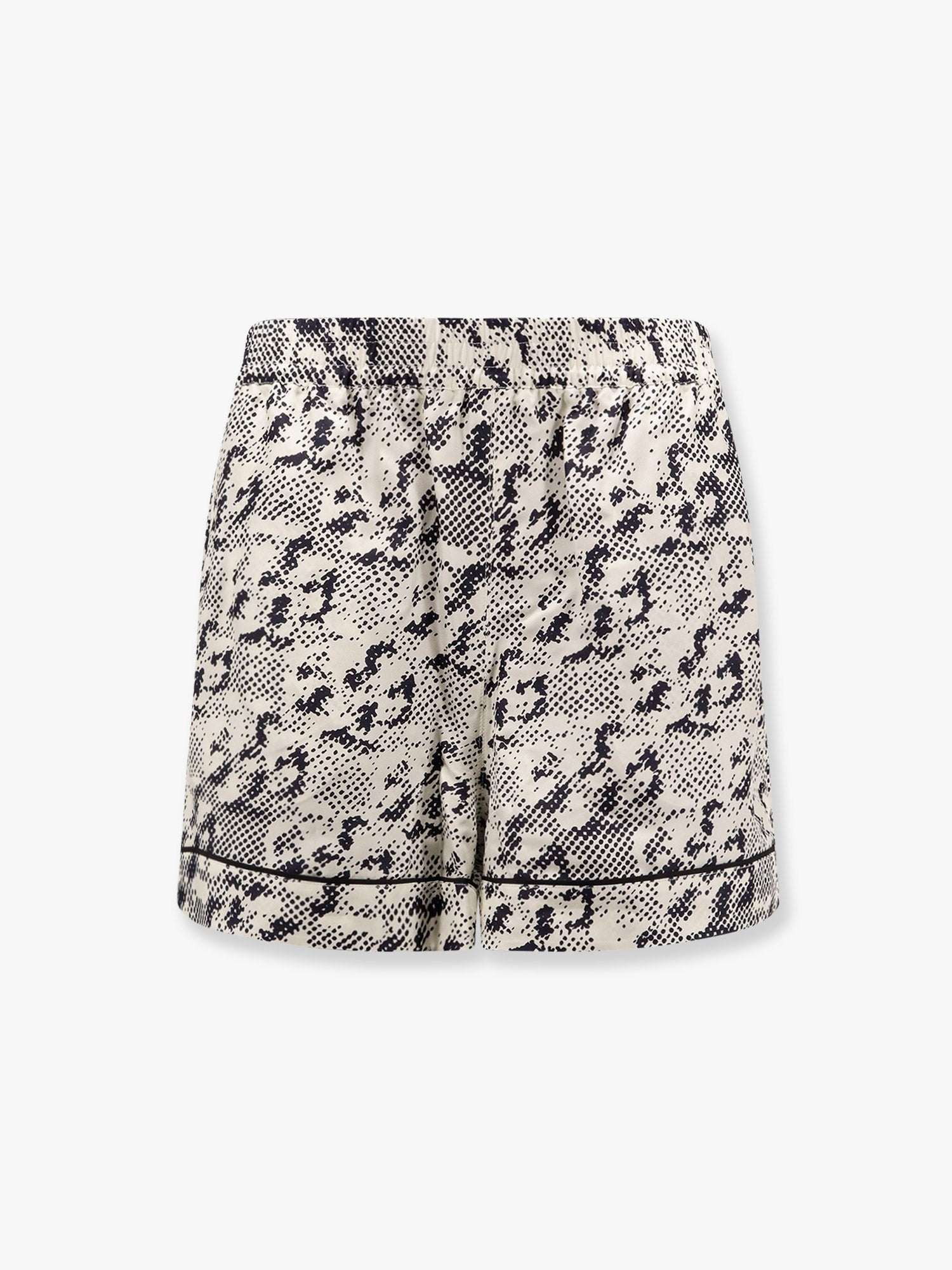 Silk shorts with pixelated logo print