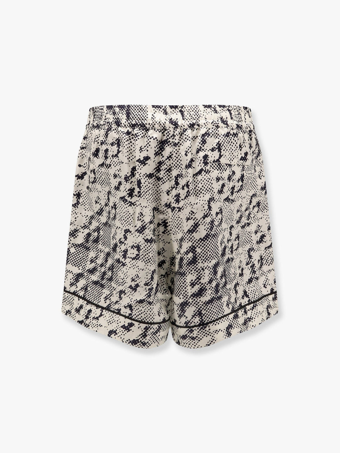 Silk shorts with pixelated logo print