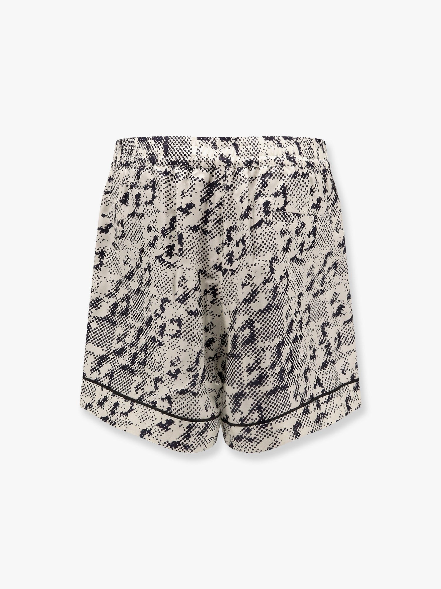 Silk shorts with pixelated logo print