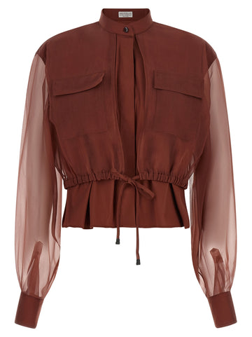 Brunello Cucinelli - Silk sleeves blouse