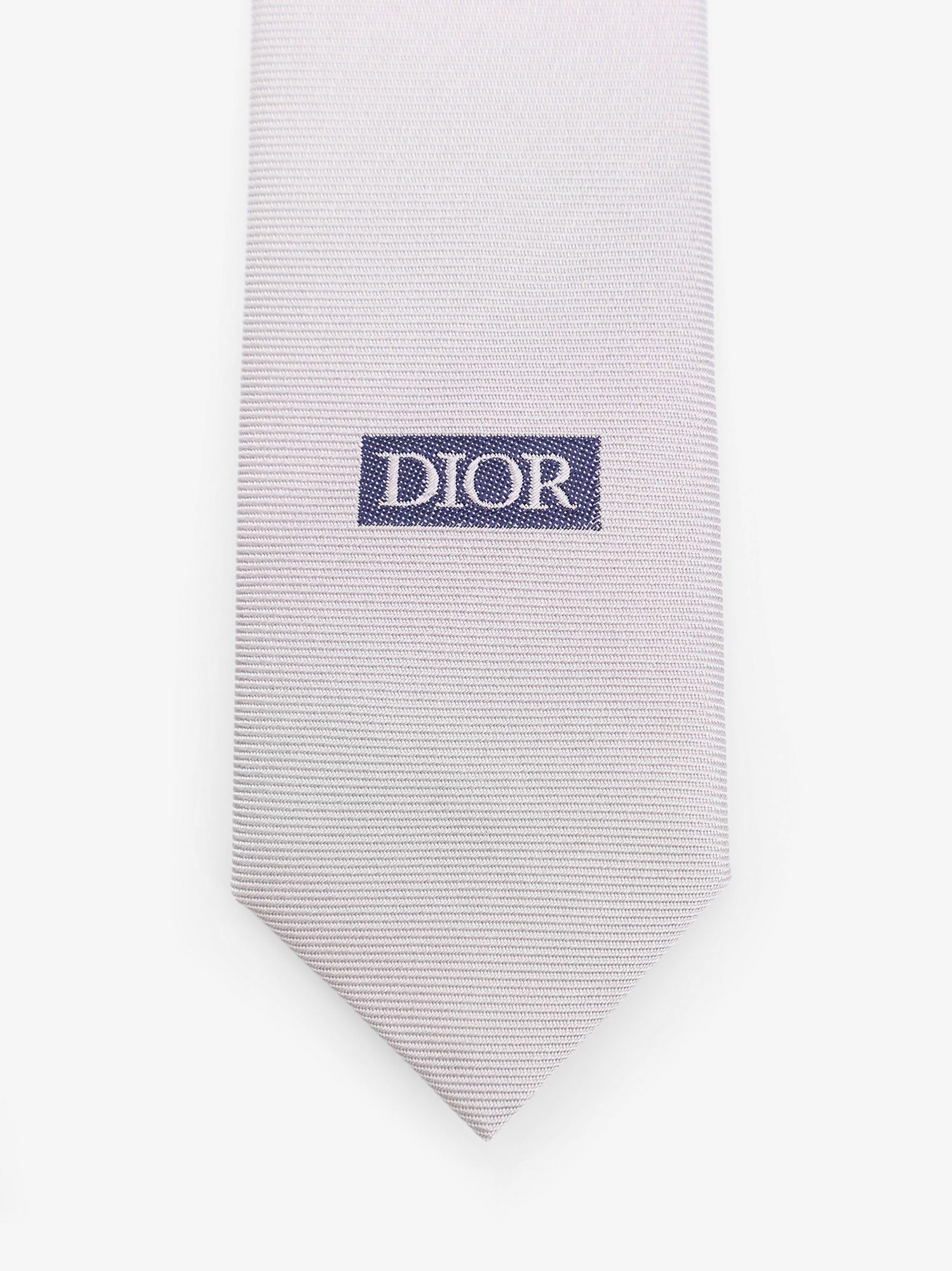 Silk tie with embroidered logo monogram