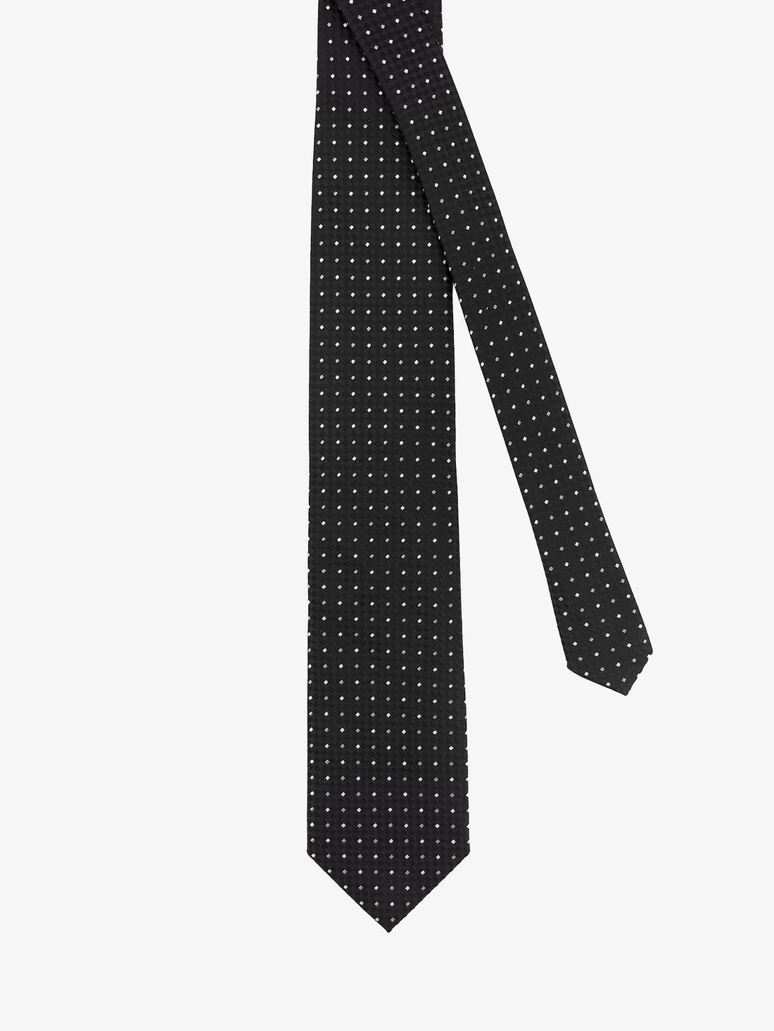 TOM FORD - Silk tie with geometric pattern Black UNI
